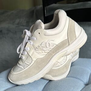 CHANEL Sneakers  G33726 - Off White Athletic Lace Up Sneakers Size  41or US 10.5